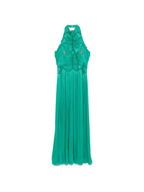 COSTARELLOS lurex georgette maxi dress