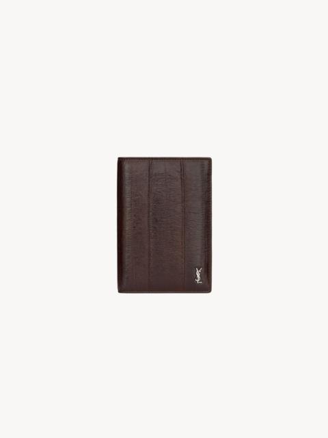 SAINT LAURENT TINY CASSANDRE PASSPORT CASE IN EEL