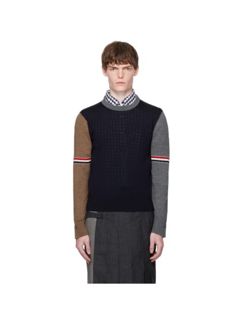 Thom Browne Multicolor Fun Mix Jersey Relaxed Fit Merino Sweater
