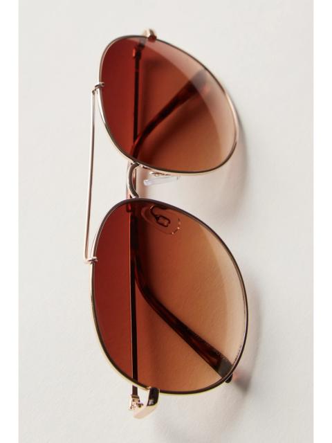 FREE PEOPLE Pasadena Oversized Metal Aviator Sunglasses
