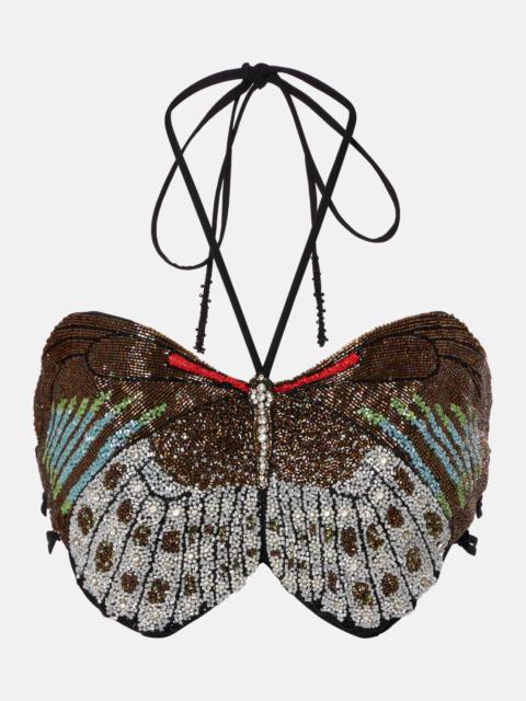 CLIO PEPPIATT Calypso beaded crop top