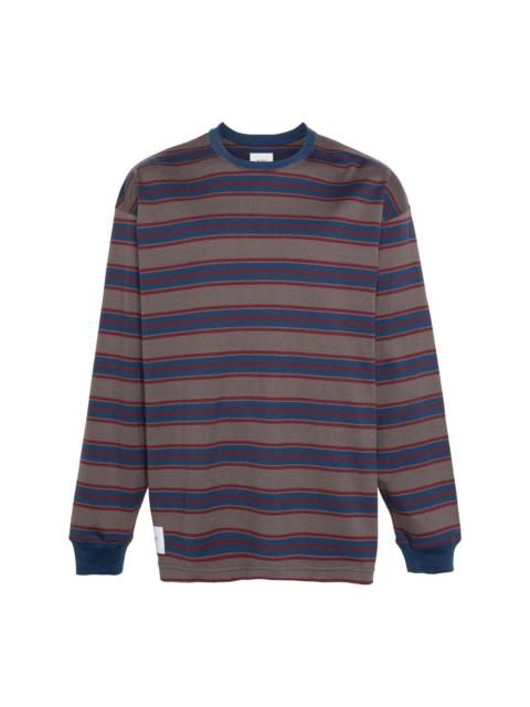 WTAPS logo-embroidered striped T-shirt