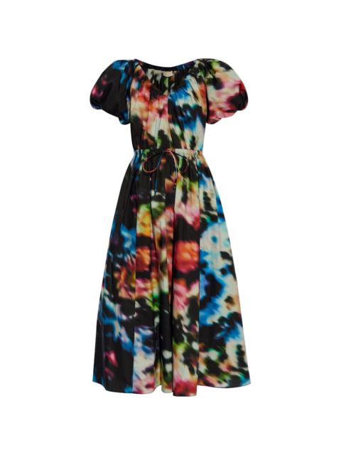 Vika abstract-print poplin dress