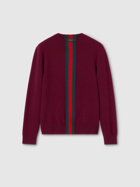 GUCCI Knit wool sweater with Web intarsia