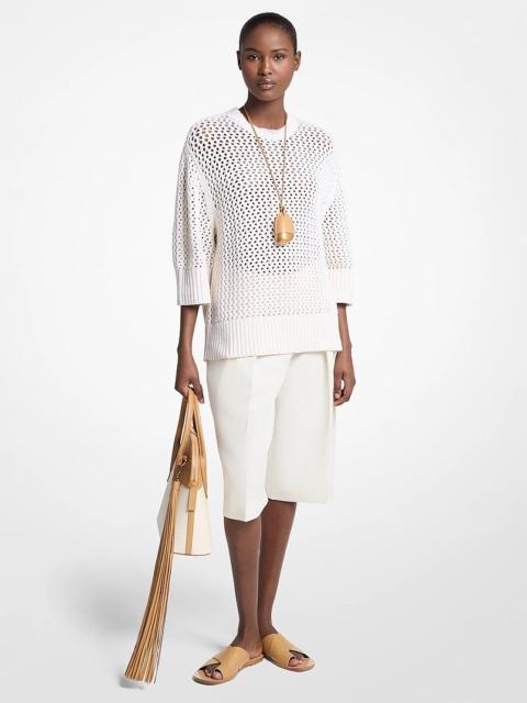 MICHAEL KORS COLLECTION Hand-Crocheted Cashmere and Cotton Sweater