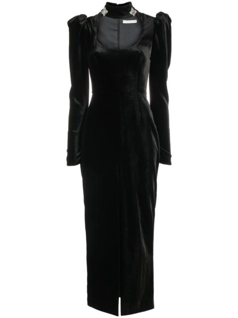 Alessandra Rich puff-shoulders velvet gown