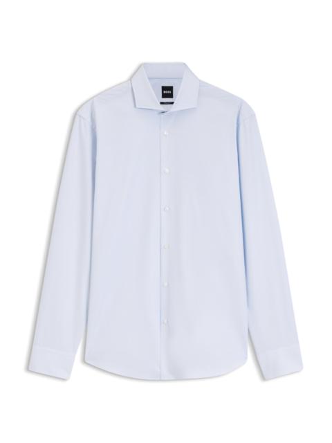 BOSS REGULAR-FIT SHIRT IN STRUCTURED COTTON