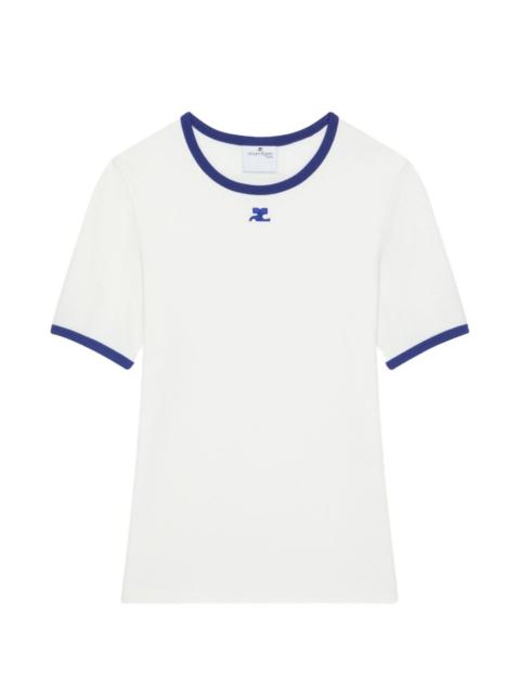 courrèges logo-embroidered T-shirt