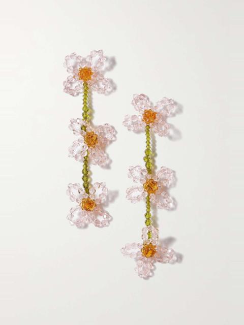Tiered Daisy gold-tone crystal earrings