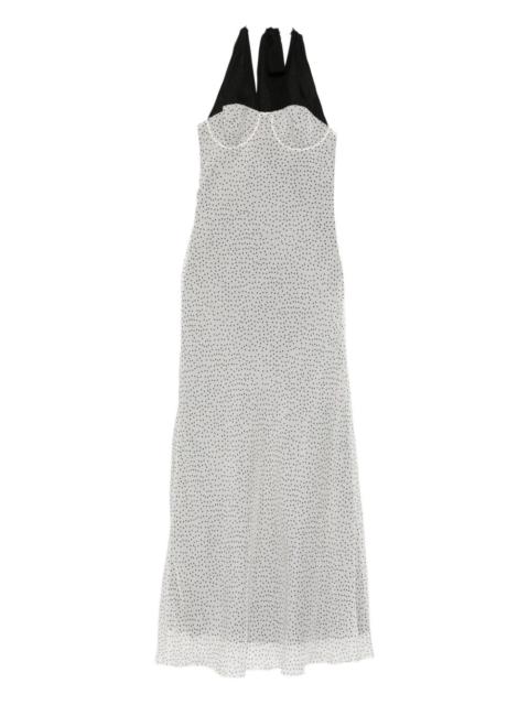 SIR. Lisander polka-dot halterneck dress