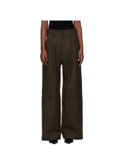 AMI Paris Brown Cargo Trousers