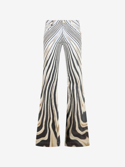 Roberto Cavalli Zebra Print Flared Jeans
