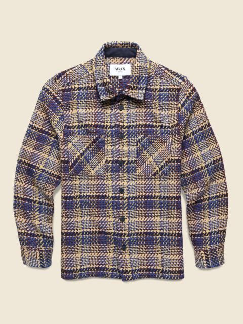 Wax London Whiting Overshirt - Grain Check Blue/Multi