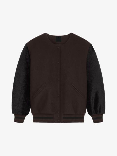 Givenchy OVERSIZED VARSITY JACKET IN WOOL AND SHEARLING