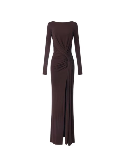 ELISABETTA FRANCHI open back draped maxi dress