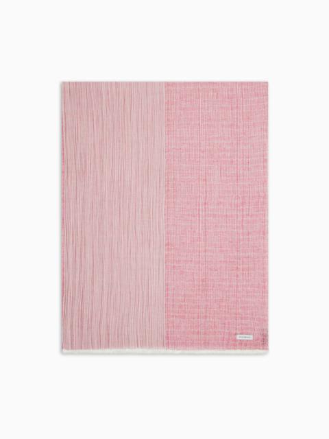 EMPORIO ARMANI Linen blend and modal mix jacquard stole