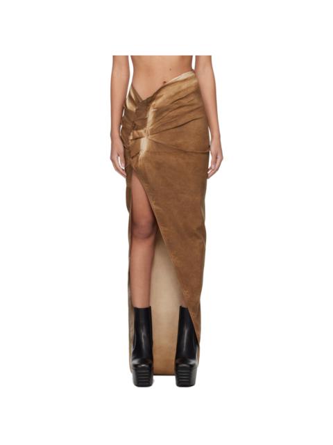 Brown Edfu Denim Maxi Skirt