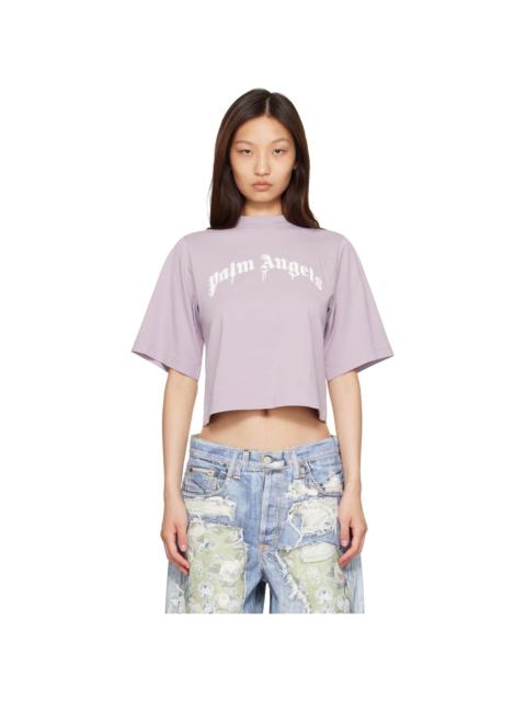 Palm Angels Purple Dripping Curved Logo Boxy T-shirt