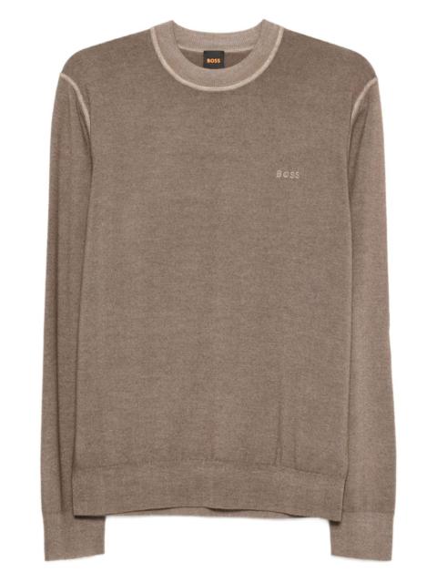 BOSS crew-neck virgin-wool sweater