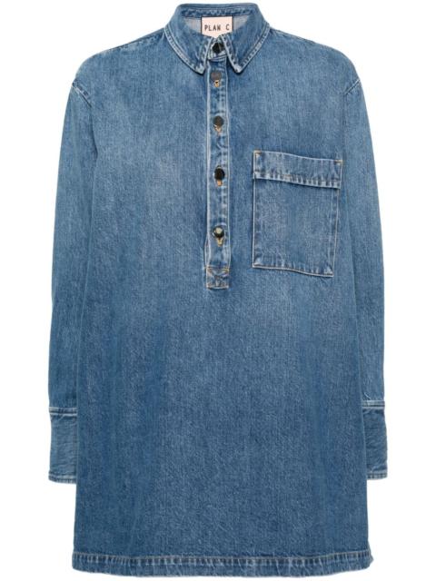 Plan C side-buttoned denim blouse