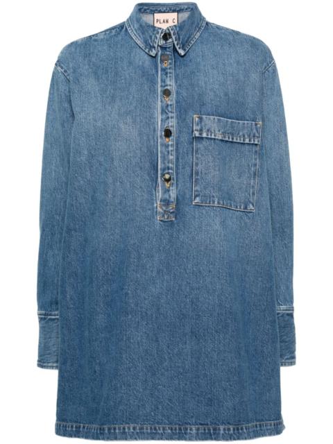 Plan C side-buttoned denim blouse