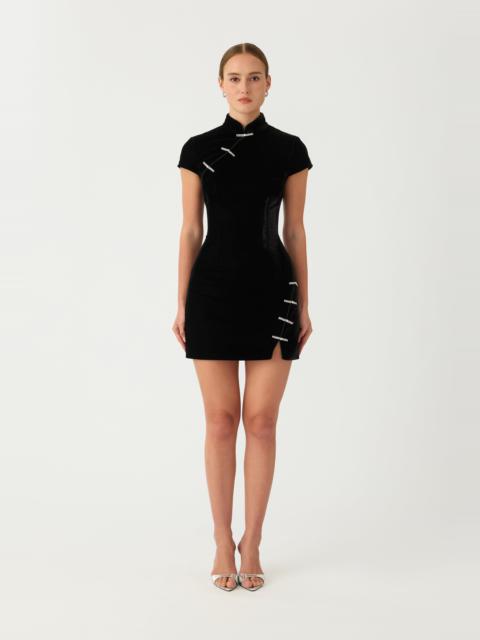 SAU LEE IVY VELVET MINI DRESS