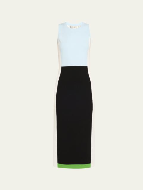 ZANKOV Daniella Colorblock Midi Dress