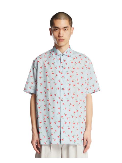 Jil Sander Blue Floral Shirt