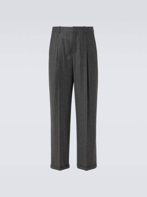 SAINT LAURENT Pinstripe wool and cashmere suit pants