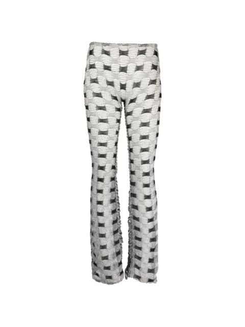 ISA BOULDER check-pattern knit trousers
