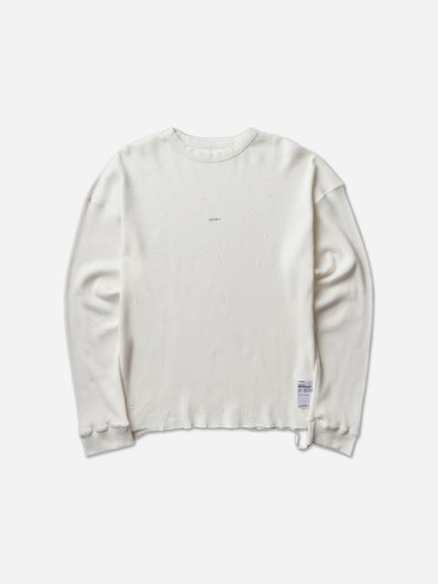 SATISFY Men's MothTech Waffle Long T-Shirt Off White