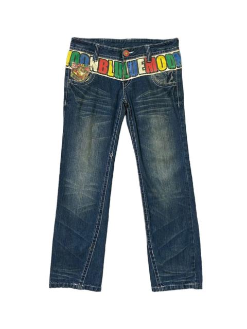 기타 브랜드 Japanese Brand × Vintage - VINTAGE BLUE MOON BLUE SPELL OUT CLAWMARK LOW WAIST DENIM