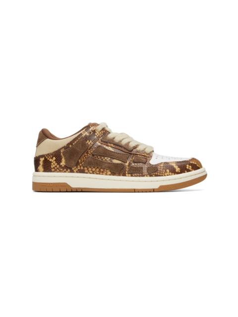 AMIRI Brown Printed Python Skel Top Low Sneakers