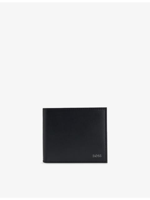 BOSS Logo-Plaque Leather Folding Wallet