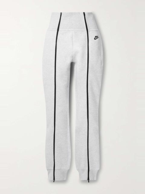 Zip-detailed cotton-blend jersey track pants