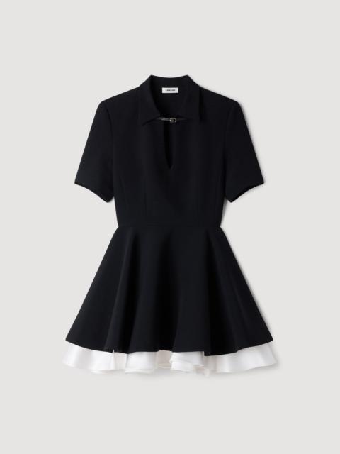 Sandro SHORT CONTRAST SKATER DRESS