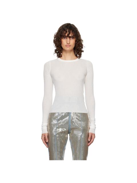 Rick Owens Off-White Temple Cropped Rib LS T-shirt