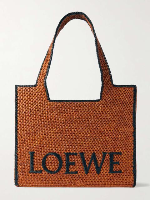 Loewe + Paula’s Ibiza Logo-Embroidered Raffia Tote Bag