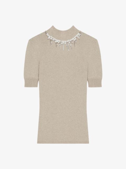 Givenchy SWEATER IN WOOL AND CASHMERE WITH CRYSTALS AND PEARLS