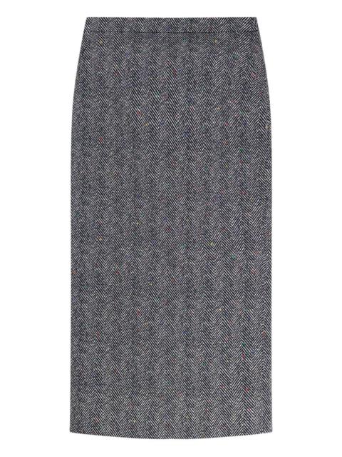 Givenchy herringbone-pattern midi pencil skirt