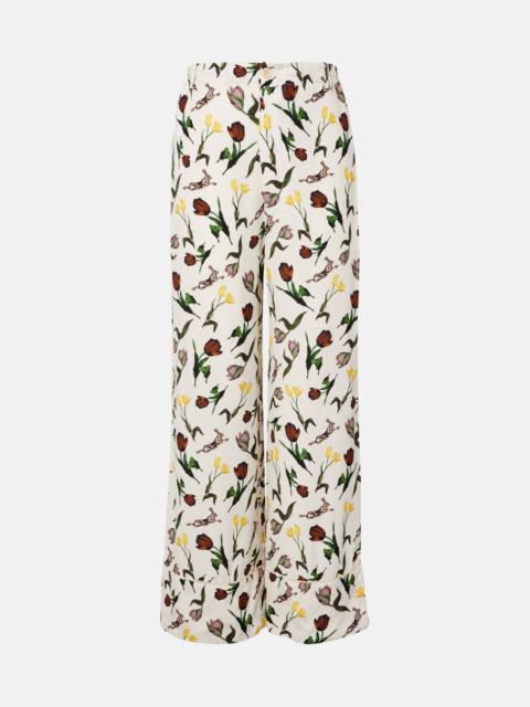 Marni Printed silk palazzo pants