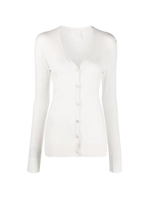 Chloé scallop-cuff wool cardigan