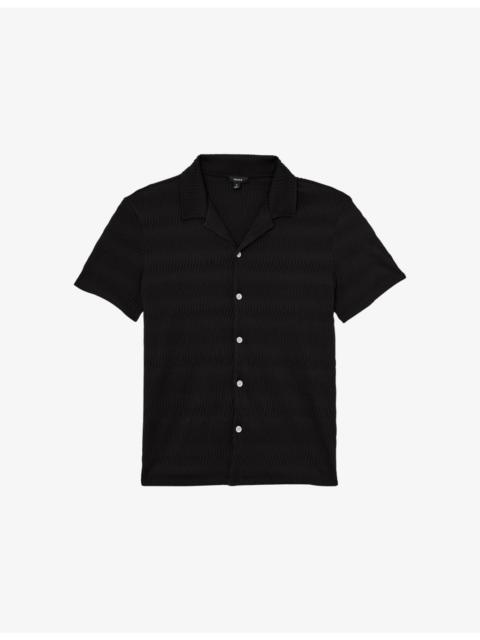 REISS Aleo Textured-Wave Short-Sleeve Stretch-Woven Shirt