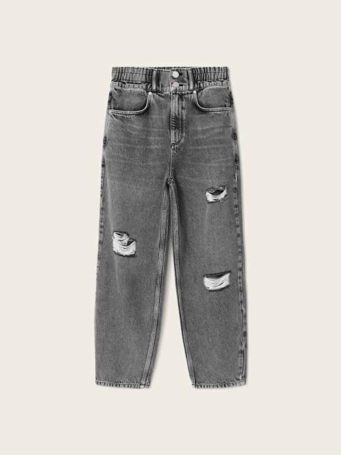 ALLSAINTS DAISY TAPERED LEG DISTRESSED DENIM JEANS