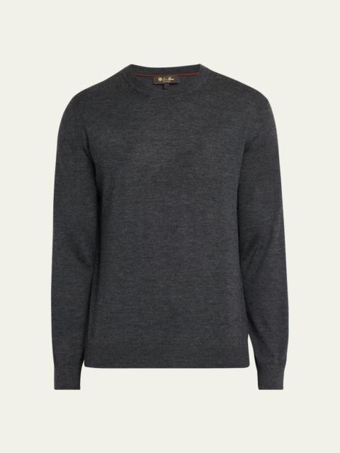 Loro Piana Men's Sottile Wool, Silk and Cashmere Crewneck Sweater