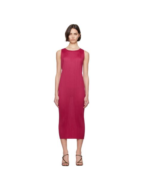 Pleats Please Issey Miyake Pink June New Colorful Basics 4 Maxi Dress