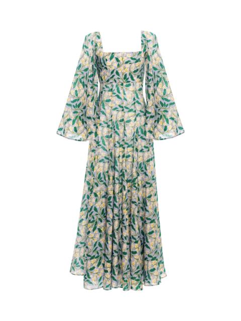 Agua by Agua Bendita Cumbia Dos Gardenia Celeste Maxi Dress