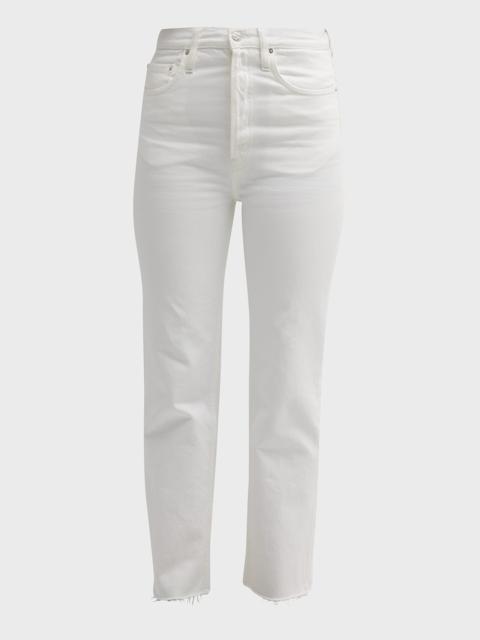 TOTEME Classic Cut Straight-Leg Ankle Denim Jeans