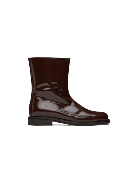 LE17SEPTEMBRE Brown Patent Leather Boots