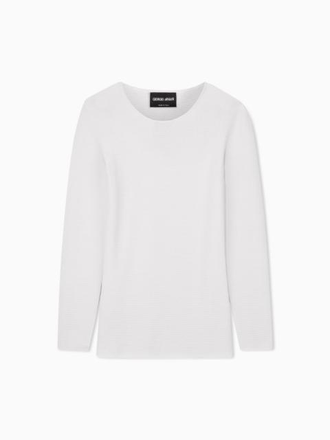 GIORGIO ARMANI Links-stitch viscose long-sleeved jumper
